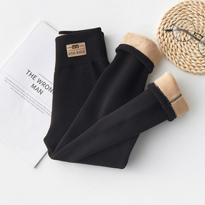 Pantaloni invernali da ragazza in cotone Extra spesso <span class=keywords><strong>Leggings</strong></span> foderati in pile stile Casual abbigliamento esterno caldo per bambini - Product Image 1