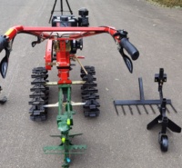 Motoculteur diesel refroidi par air 7HP/173F à double chaîne, micro-motoculteur, mini-tracteur à chenilles