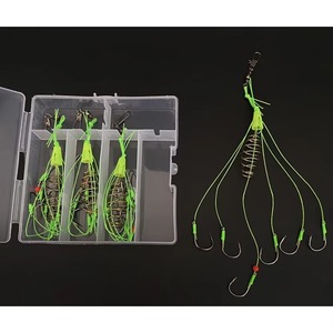 6 crochets Explosion leurre de pêche appât piège mangeoire <span class=keywords><strong>Cage</strong></span> avec ressorts en acier inoxydable outil de pêche et accessoire - Product Image 5