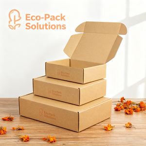 Sept khuyến mãi New phân hủy sinh học vật liệu tái chế Brown Craft Padding tùy chỉnh hat quần áo thương mại điện tử vận chuyển Quà Tặng hộp giấy - Product Image 1