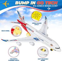 Vente en gros de jouets d'avion classiques Bump & Go A380 avec lumières colorées clignotantes, son et musique pour les tout-petits et les enfants