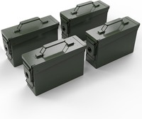 Boîte de rangement pour munitions M2A1 M2A2 PA108, verrouillable, noire, verte, logo personnalisé, OEM, ignifuge, résistante à l'eau, boîte à piles, métal, calibre 50