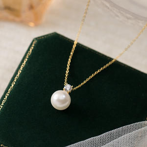 Collier Wenchi S925 en argent pur, luxe léger, simple, incrusté de diamants, perle synthétique robuste, chaîne de clavicule à diamant unique - Product Image 5