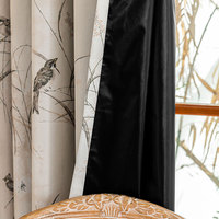 Tissu de rideau occultant imprimé toile florale papillon, composite 71-90%, au mètre