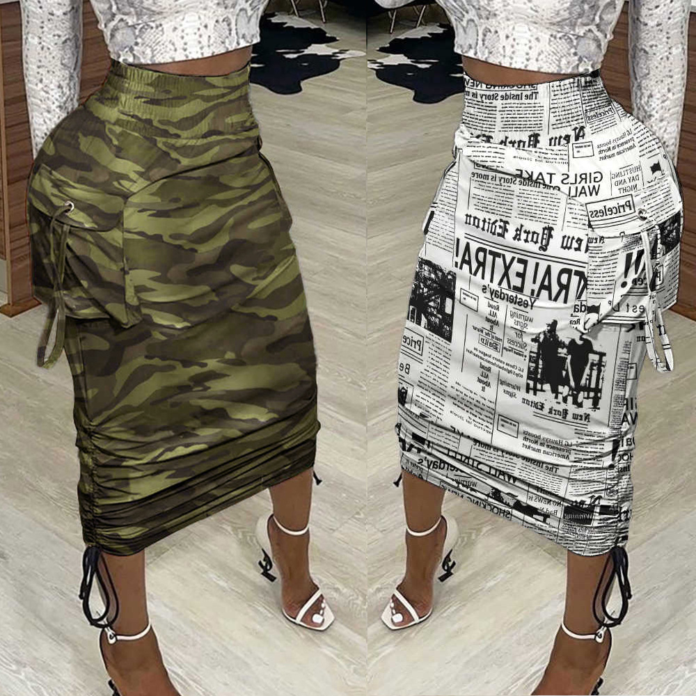 Shoulder Crop Green Textured Pencil Skirt Pencil Skirt Green
