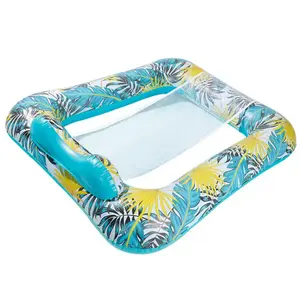 Swimming Pool Inflatable Square Water Play Float Row Recliner Seat Chair Thick Pvc Mesh Cloth Chair Floating Drainag