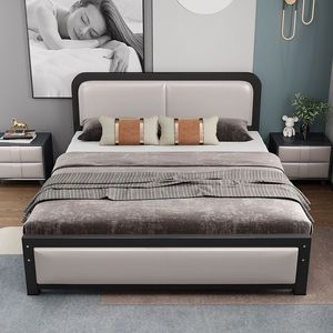 Cama Metálica Moderna Minimalista de 1.8m, Tamaño Doble, Estructura de Soporte Estable para Apartamentos Pequeños y Habitaciones Individuales - Product Image 4