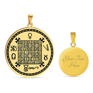 Talisman Carré magique de Vénus Sceau de Vénus Amulette puissante Cadeau original Esotérisme Pendentif en acier inoxydable découpé au laser Collier - Product Image 2