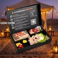 Barbecue jetable Quick Lite : Kit de barbecue instantané portable avec boîte à charbon pour repas en convivialité arabe, camping en extérieur