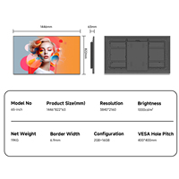 Écran d'affichage numérique SINGFOR 65 pouces haute luminosité 1000-1500 nits, cadre ultra-fin 6,9 mm, 4K UHD, Android, WiFi 6