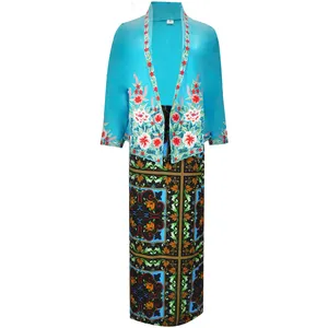 En çok satan çok renkli bayanlar Abaya malezya müslüman elbise Nyonya-Kebaya