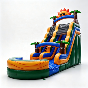Tobogán Acuático Inflable Comercial Resistente con Piscina de Chapoteo y Dos Carriles Inclinados para <span class=keywords><strong>Alquiler</strong></span> en Festivales de Verano al Aire Libre - Product Image 1