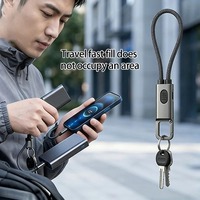Kabel USB-C ke USB-C Multifungsi, Desain Gantungan Kunci 2 in 1, Anyaman Paduan Seng, Pengisian Cepat 60W & Transfer Data
