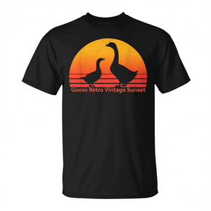 Camiseta Goose Retro Vintage Sunset con diseño elegante inspirado en el estilo vintage para hombres y mujeres - Product Image 2