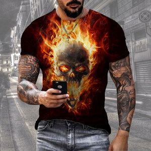 Maglietta Vintage a sublimazione t-shirt da uomo con stampa 3D con scheletro grafico Hip Hop a maniche corte alla moda Street <span class=keywords><strong>Style</strong></span> <span class=keywords><strong>abbigliamento</strong></span> da uomo - Product Image 6