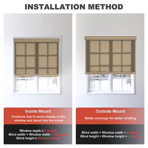 Rèm cửa sổ con lăn zhenpin kích thước tùy chỉnh cửa sổ mù vải lanh không dây tích hợp lắp đặt cho cửa phòng ngủ gia đình văn phòng - Product Image 6