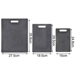 Ensemble de 3 planches à découper en plastique imitation marbre, rectangulaires, pour la cuisine - Product Image 3