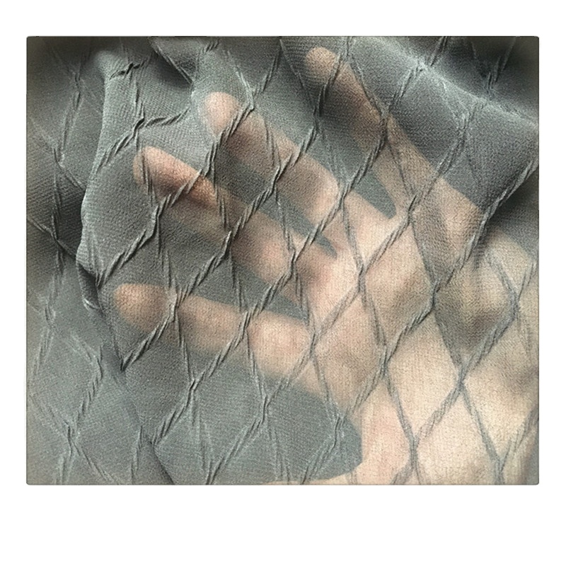 Ромбовидная сморщенная 3D плиссированная гофрированная крепированная шифоновая ткань