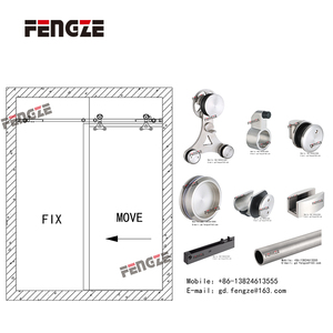 Fengze không khung tắm kính cửa trượt phụ kiện Barn <span class=keywords><strong>Door</strong></span> và phần cứng kit kính trượt Barn Doors - Product Image 6