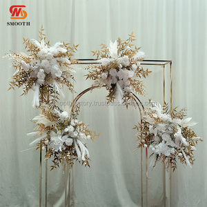 ที่คาดดอกไม้ใบไม้สีขาวโรสโกลด์เรียบงานแฮนด์เมดฉากหลังแต่งงานแบบนุ่มสำหรับงานอีเวนต์และปาร์ตี้สำหรับวันวาเลนไทน์ - Product Image 1