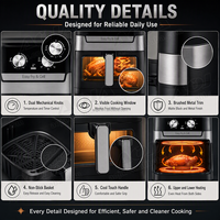 Friteuse à air numérique grande capacité 9L 1800W avec fenêtre visible, 10 programmes de cuisson, en stock