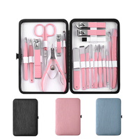 Kit de soin des ongles professionnel pour femmes, luxueux, rose, en acier inoxydable, pour la maison et les voyages, ensemble de manucure, coupe-ongles, boîte de soin des pieds