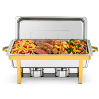 Chauffe-plat rectangulaire professionnel en acier inoxydable 9QT pour buffet, idéal pour hôtels, restaurants et traiteurs