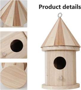 Houten Vogelhuis Vogelhuisje Nest Feeder Gesplitst Vogelhuisje <span class=keywords><strong>Diy</strong></span> - Product Image 3