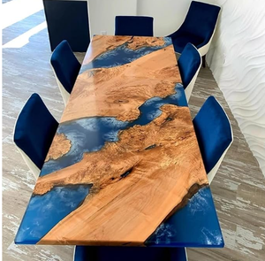 Home Furniture Factory Direct Solid Walnut Wood Modern Clear <strong>Epoxy</strong> Resin Slab Dining <strong>Table</strong> Dining Room Furniture - Product Image 4