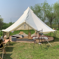 CLM 4-saisons toile de coton imperméable grande tente murale de chasse tente cloche de luxe avec trou de poêle de toit