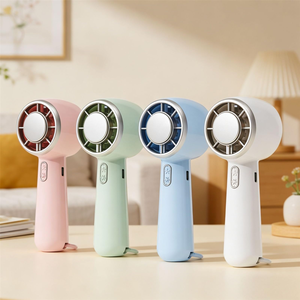 Ventilador de Mano Recargable con Batería, 5 Velocidades, Mini Ventilador de Refrigeración, Pequeño y Portátil, con Compresa de Hielo - Product Image 1
