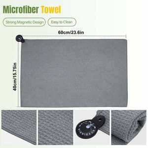Serviette de golf en microfibre gaufrée à séchage rapide avec clip pour crosse, logo personnalisé, pour pickleball et entraînement de golf, vente en gros, OEM - Product Image 6