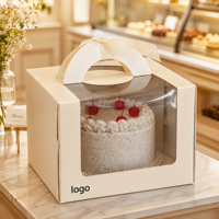 Boîtes à gâteaux de luxe personnalisées, biodégradables, en carton ivoire de qualité alimentaire, avec logo personnalisé, emballage pour gâteaux
