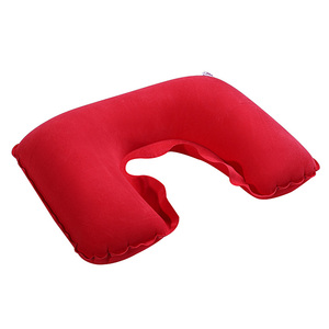 Comfortable <strong>U</strong>-Shaped Inflatable Travel Neck <strong>Pillow</strong> Flocked Fabric Air <strong>Pillow</strong> Support Head Neck/Lumbar for Traveling - Product Image 6