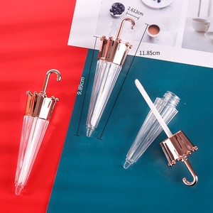 Meilleur <span class=keywords><strong>prix</strong></span> or rose belle 5ml conteneur d'huile pour les lèvres vide en plastique mignon parapluie tube de brillant à lèvres - Product Image 4