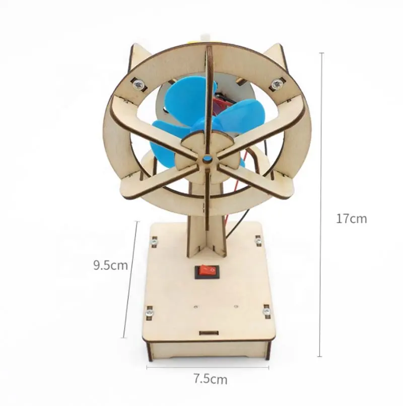 Scienza e tecnologia piccola produzione esperimento scientifico per bambini agitazione elettrica testa fan studenti delle scuole elementari fatti a mano