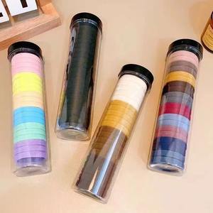 Élastiques à cheveux haute élasticité de 4 cm, bandeaux sans couture, accessoires pour cheveux, lot de 20 pièces en tube rond en PVC, très élastiques - Product Image 3