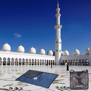 Tapis de prière musulman pliable avec <span class=keywords><strong>boussole</strong></span> Qibla, imperméable, pour voyage, Sejadah islamique, sangle d'épaule réglable, sac de transport - Product Image 6