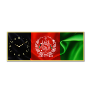 Nhôm khung đồng hồ treo tường với Afghanistan cờ thiết kế, độc đáo trang trí nội thất & timepiece - Product Image 1