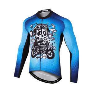 New Arrival Breathable Lightweight Quick Dry Long Sleeve Skull Print Cycling Jersey Moisture Wicking for Summer <b>Road</b> Cycling - Product Image 3