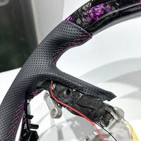 Volant de voiture sport en cuir noir avec LED violettes en carbone pour Hyundai Genesis Coupé – Vente directe