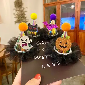 Pinces à cheveux flash Halloween accessoires griffes pour enfants avec des décorations de chauve-souris chat noir citrouille fantôme