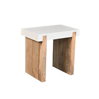 Tables basses modernes en bois blanc, table d'appoint à plateau sur chenilles |   Table d'appoint minimaliste pour salon et chambre à coucher, collection prix de gros