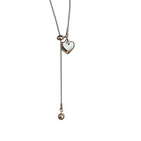 Collier ajustable plaqué or avec pendentif cœur bohème pour femme, chaîne à maillons, bijou pour pull d'hiver