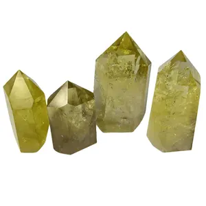 Whosale天然石英大晶体点愈合石顶级天然黄水晶装饰棒