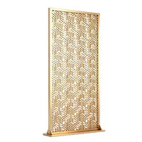 Paravent en métal découpé au laser doré avec motifs de palmiers et de feuilles de bananier en laiton de luxe, décoration artistique tropicale