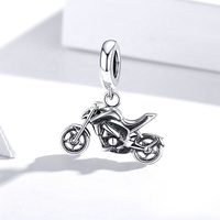 925 Sterling Silver Fashion Jewelry Charms Fine Jewelry Making Émail Mini Véhicule Bus Vélo Moto Avion Charme Pendentif