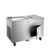 Nieuwe RVS 304 Vierkante Pan Frituur IJsmachine / Thaise Frituur IJsrolmachine / Enkelvoudige Pan Melk/Water/Fruit