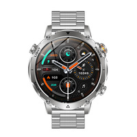 Montre connectée robuste AK106 pour hommes, directement de l'usine, batterie longue durée 1400 mAh, lampe torche LED, boussole, IPX8, appels Bluetooth, suivi d'activité IA, 2026