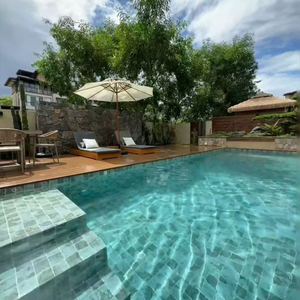 Ubin Keramik Bali Green <span class=keywords><strong>Mosaic</strong></span> Glazed 300x300 untuk Kamar Mandi, Tampilan Batu Sukabumi, Anti-Slip, Tahan Air, Modern, Interior Villa Hotel - Product Image 2